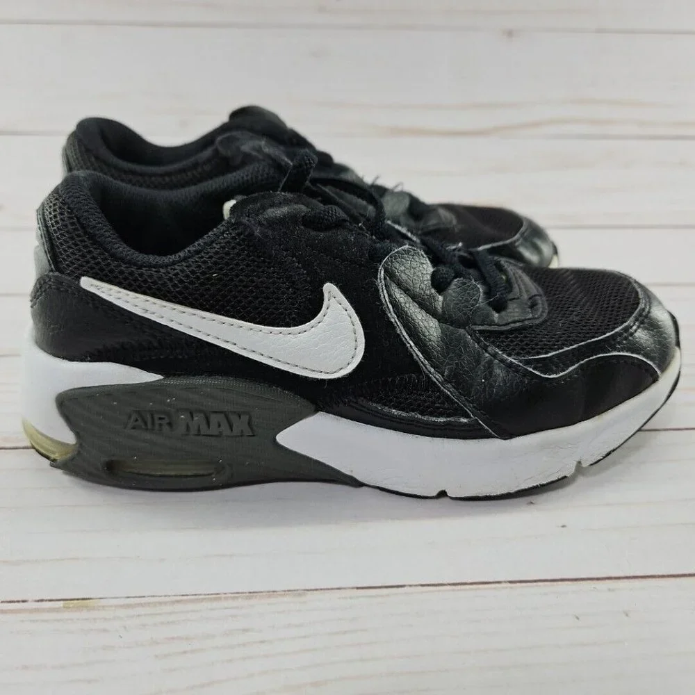 Nike Air Max Shoes Youth 1 Y Excee Athletic Sneakers Black Leather CD6892-001‎